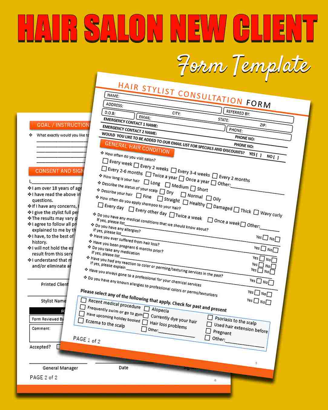 Hair Salon New Client Form Template
